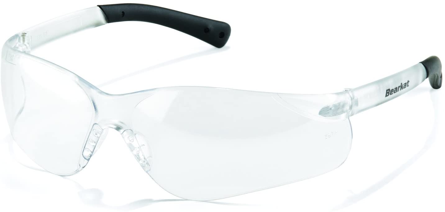 MCR Safety BK310 BearKat BK3 Series Safety Glasses with Clear Lens Non-Slip Temple Material and Soft Nosepiece