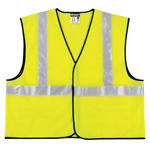 MCR VCL2SL Safety Vest with Reflective Tape, Zipper, and Pocket