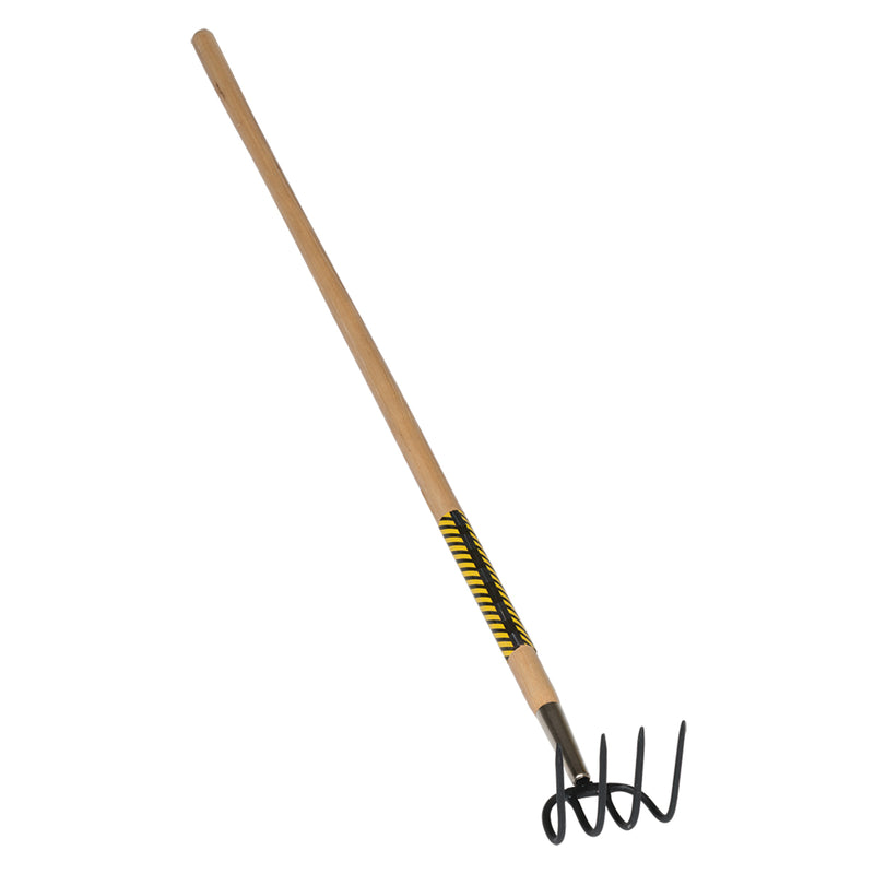 Cultivador de jardín Seymour 42254 de 4 dientes con mango de madera dura de 54 pulgadas