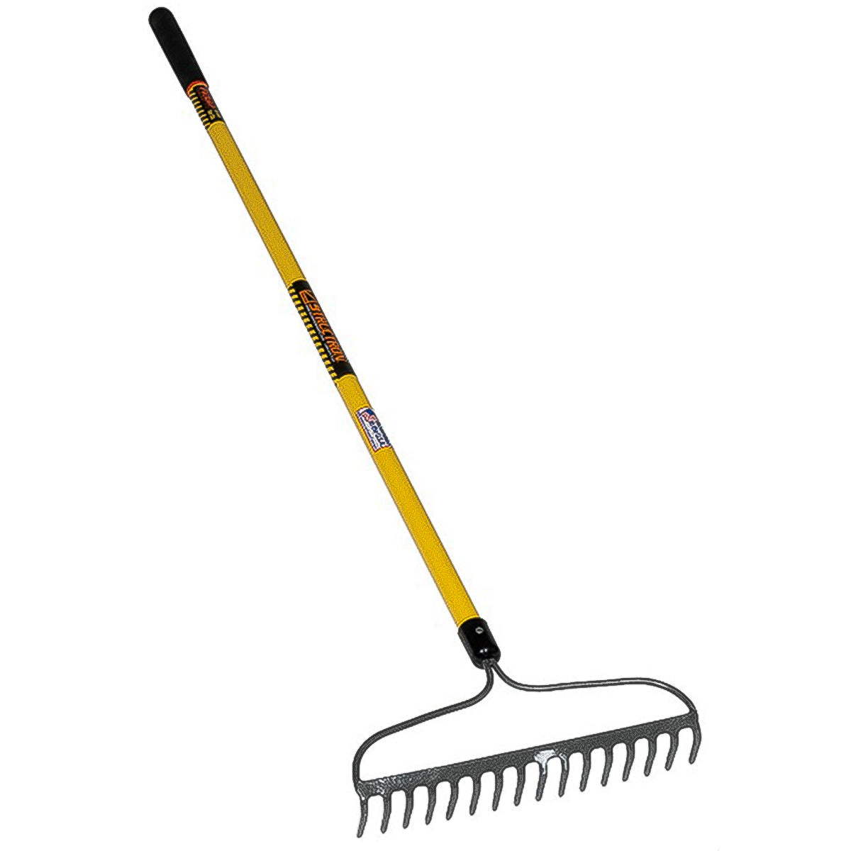 Seymour 42366 16 Tine Bow Rake, 16-1/4" Forged Head, 60" Yellow Fiberglass Handle