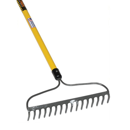 Seymour 42366 16 Tine Bow Rake, 16-1/4" Forged Head, 60" Yellow Fiberglass Handle