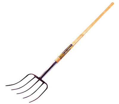 Seymour 49277 5-Tine Forged Manure Fork w/ 54 In. Hardwood Handle