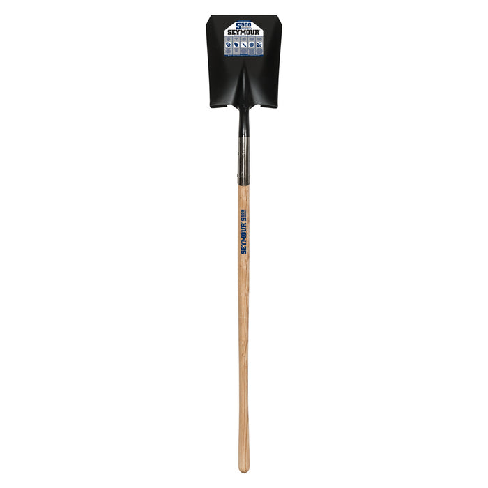 Pala cerrada de punta cuadrada Seymour 49345 calibre 14 n.° 2 con mango de madera dura de 48 pulgadas