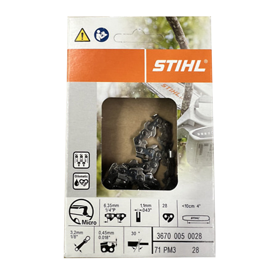 Stihl 3670 005 0028 Chainsaw Chain 71PM3 28 — Russo Power
