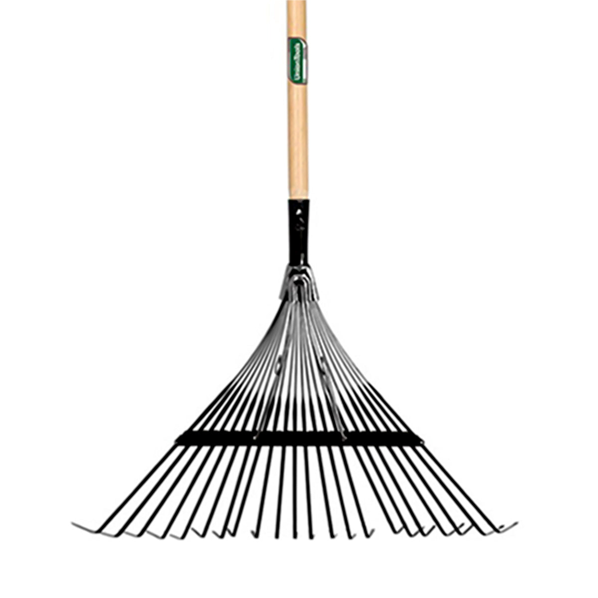 Herramientas de unión 22 pulg. Rastrillo de hojas de metal con mango de madera