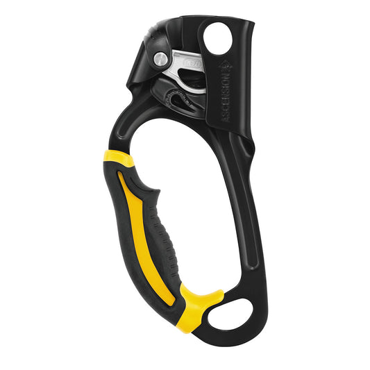 Petzl ASCENSION Abrazadera para cuerda con mango Zurdo Negro / Amarillo