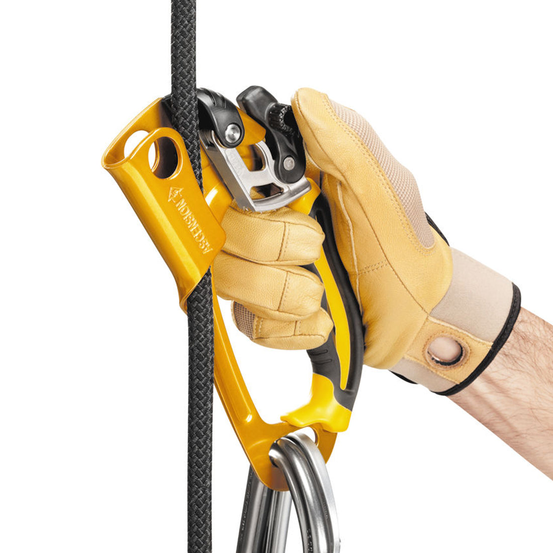 Petzl ASCENSION Abrazadera para cuerda con mango Diestros Negro / Amarillo