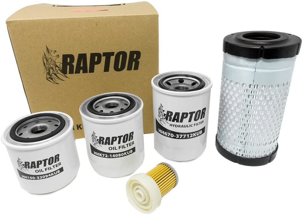 Raptor Filter Kit for Kubota B26 B7500 B7510 B7610 B2410 D HST Tractors