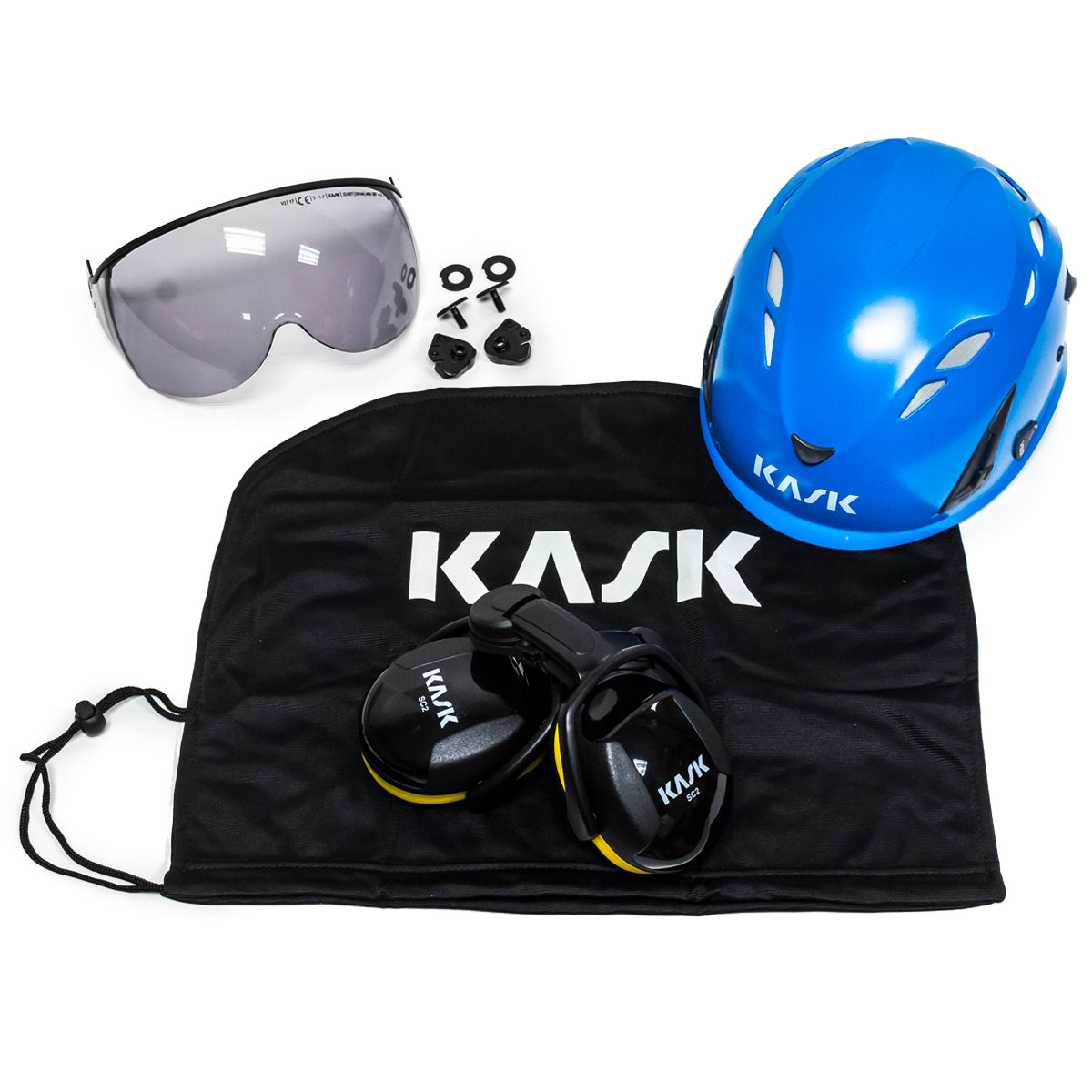 Kit de casco Kask Professional Arborist azul Super Plasma