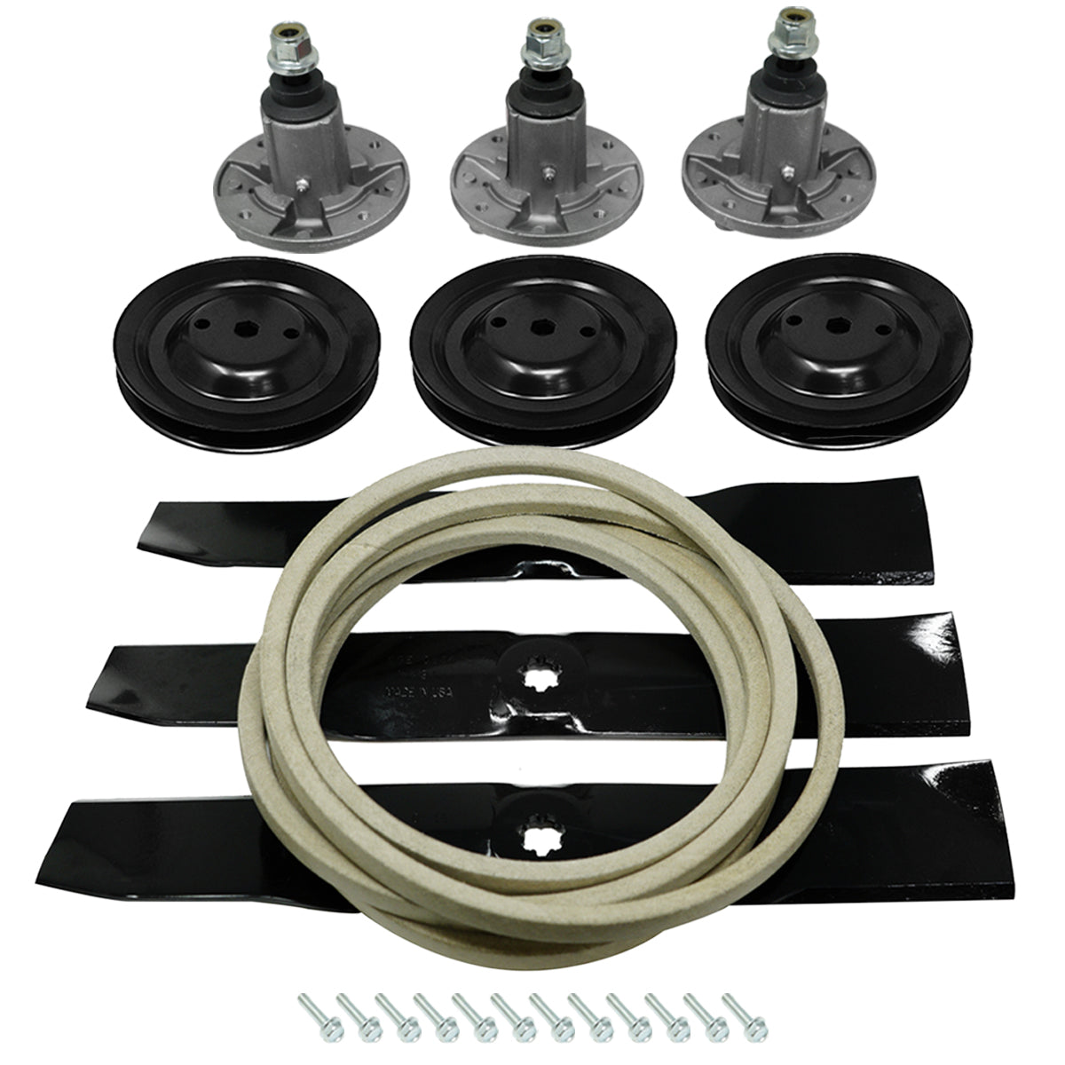 Spindle Pulley Belt Blade Deck Kit for John Deere 54 Inch Deck 190C D170 G110