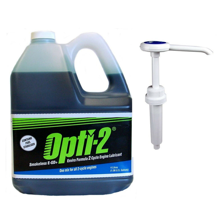 Opti-2® 2-Cycle Engine Lubricant Mixing Oil 1.06 Gallon Jug & Pump 20044 / 21624