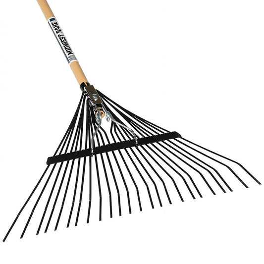 Seymour 40945 Rastrillo para hojas, 24 dientes, cabeza de acero de 24", mango de madera dura de 54"