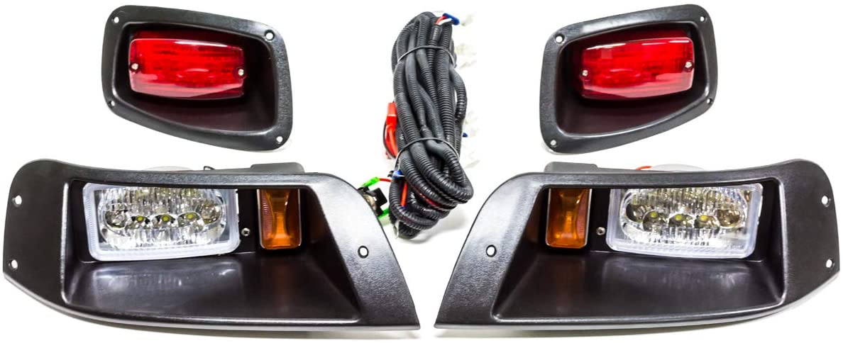 Golf Cart Full LED Headlight & Tail Light Kit for EZGO TXT 1996-2013 Gas and Electric Models