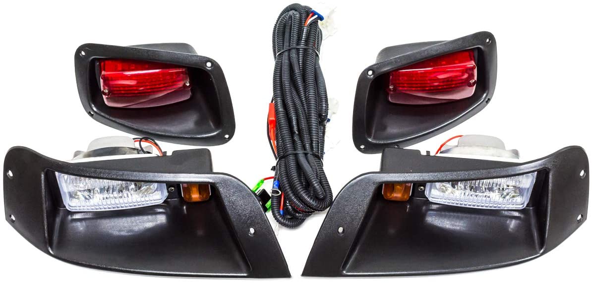 Golf Cart Full LED Headlight & Tail Light Kit for EZGO TXT 1996-2013 Gas and Electric Models