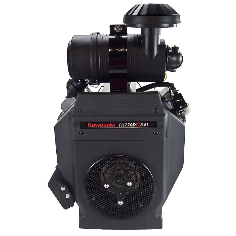 Kawasaki FH770D-S01-S Motor de arranque eléctrico con eje de 1 1/8" y 28 HP con silenciador