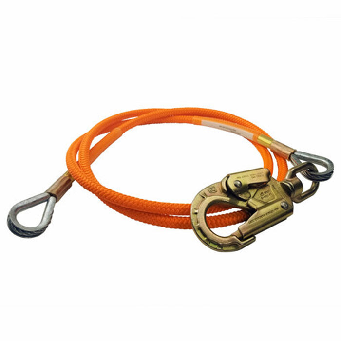 U.S. Rigging Supply 16-Strand 1/2" with Wire Core Swivel Eye Orange 8'