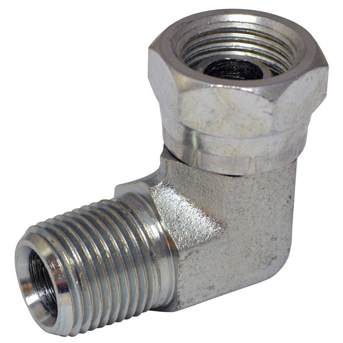 Boss HYD07018 90 Degree Fitting 3/8"MP x 3/8"FPS