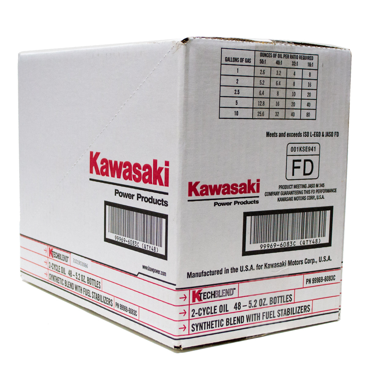48PK Kawasaki 99969-6083 2-Cycle 2 Gallon Mix Oil 5.2 Oz.