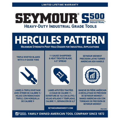 Excavadora Seymour 21200 Hercules, mangos de madera dura de 4'