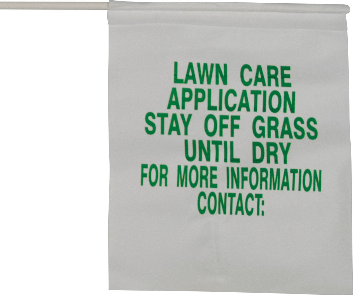 Printed Lawn Care Fertilizer Application Flag — Russo Power Equipment