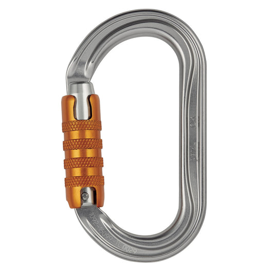 Petzl OK Lightweight Oval Carabiner with TRIACT-LOCK Gray
