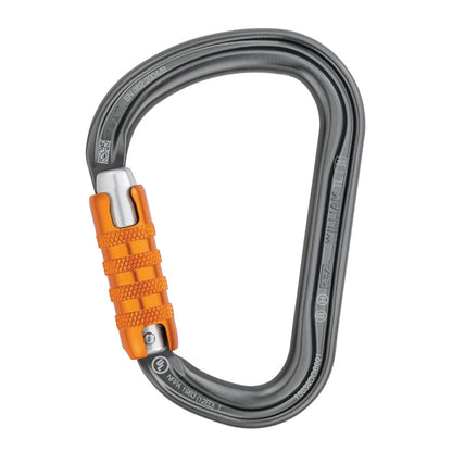 Petzl Mosquetón Asimétrico Ligero WILLIAM con TRIACT-LOCK Gris