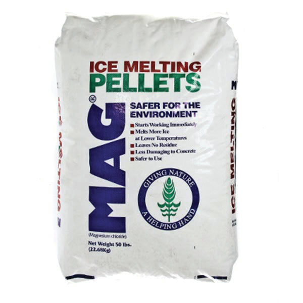 Derretimiento de hielo en pellets de cloruro de magnesio, 50 lb