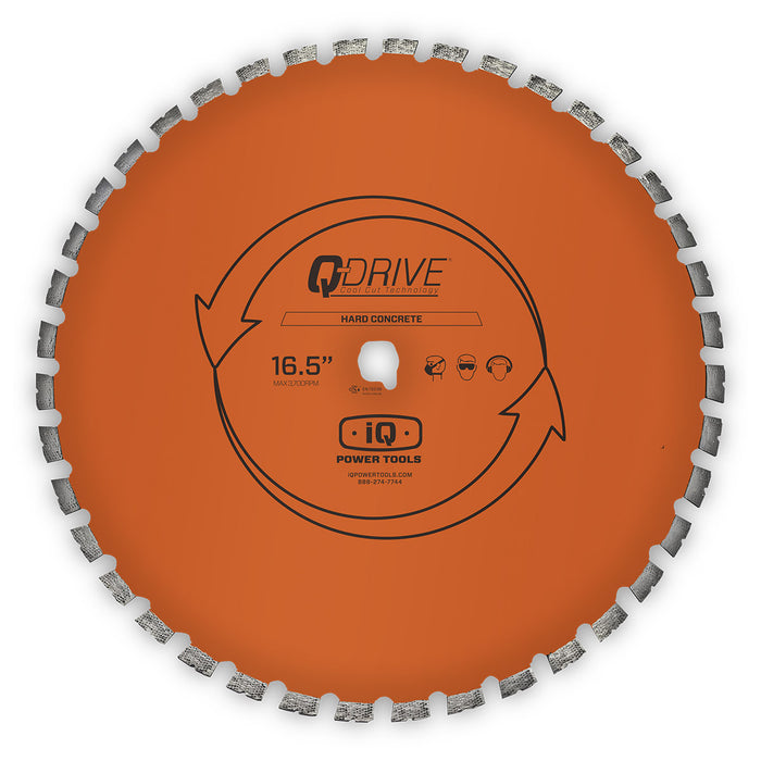 IQ Power Tools 16.5 in. Q-Drive Hard Concrete Orange Blade with Silent Core