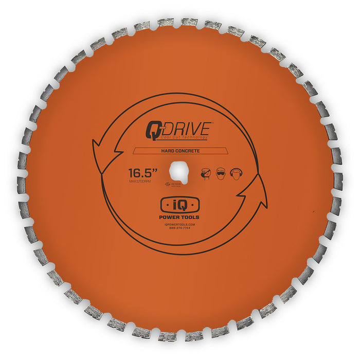 IQ Power Tools Hoja naranja para hormigón duro Q-Drive de 16,5 pulgadas con núcleo silencioso