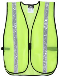 MCR Safety S220WR  Florescent Lime Mesh Safety Vest 13/8 Inch White Reflective Stripes Light Weight Polyester Mesh Fabric General Purpose, Non-ANSI Rated