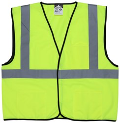 MCR Safety VCL2SL-2XL Hi Vis Reflective Lime Safety Vest Meets ANSI Type R Class 2 Standards  Solid Fabric with 2 Inch Silver Stripes Hook and Loop Front Closure