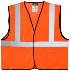 MCR Safety VCS2MOL Hi Vis Reflective Orange Safety Vest Large