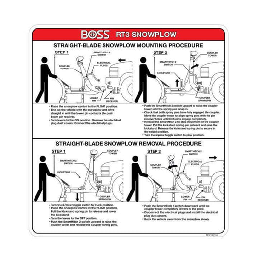 Boss MSC06354 RT3 Straight Blade Attachment Decal Sticker