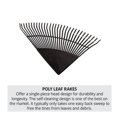 Seymour 40880 8" Poly Leaf Rake, 42" Wood Handle