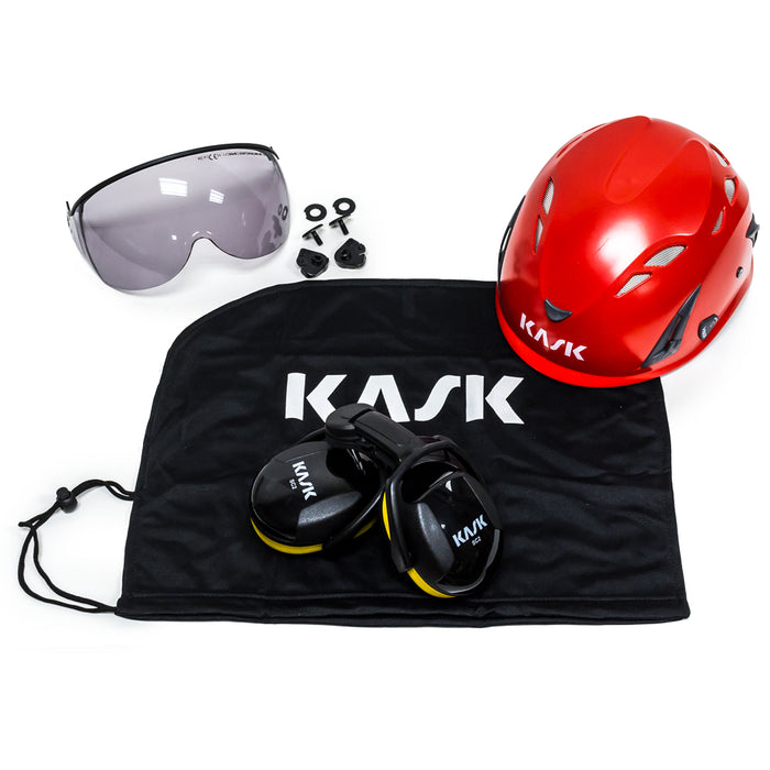 Kit de casco Kask Professional Arborist rojo Super Plasma
