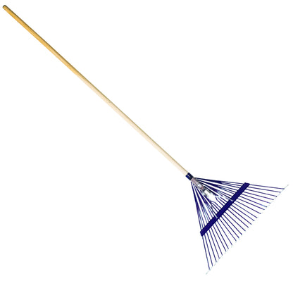 Russo 24-Tine Leaf Rake w/ 48 In. Hardwood Handle - Blue