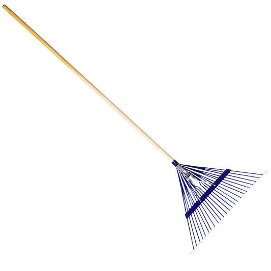 Russo 24-Tine Leaf Rake w/ 48 In. Hardwood Handle - Blue