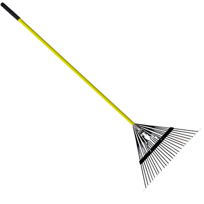 Russo 24-Tine Leaf Rake w/ 54 In. Fiberglass Handle - Black