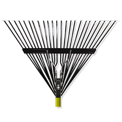 Russo 24-Tine Leaf Rake w/ 54 In. Fiberglass Handle - Black