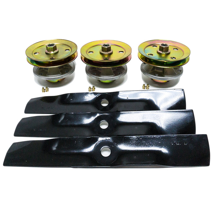 Spindle Blade Kit for John Deere 48 inch Deck 320 325 335 345 F510 F525 GT242 GT262 GT275 LX186 AM121342