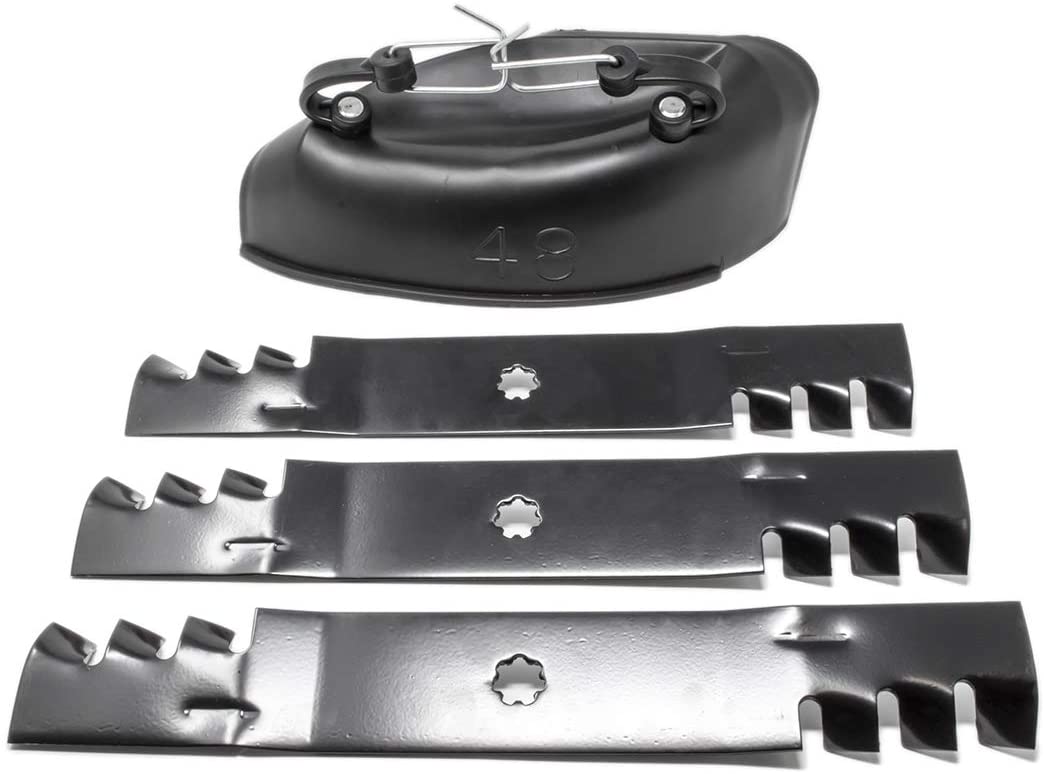 Kit de cuchillas de cubierta de mantillo para cortacésped John Deere de 48 pulgadas LA130 LA140 LA145 LA155 LA165