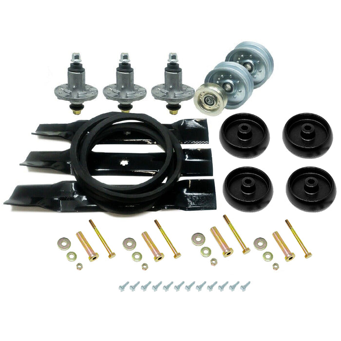 Lawn Mower Rebuild Kit with Deck Wheels For John Deere 48" 145 155C