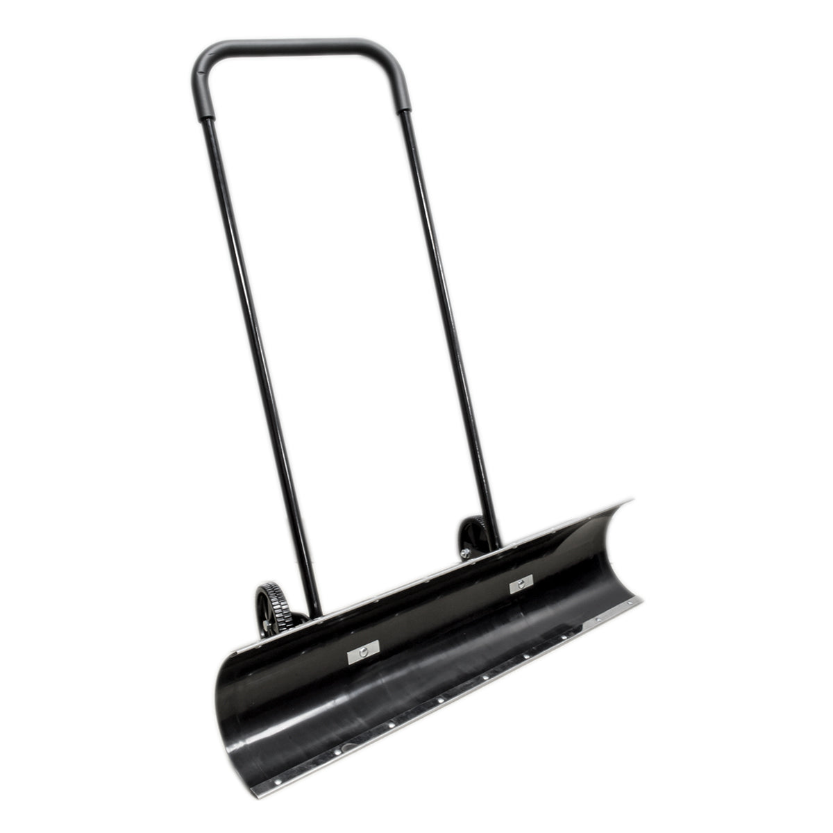 Wheeled Snow Shovel Pusher 36 In. Angled Reversible ABS Plastic
